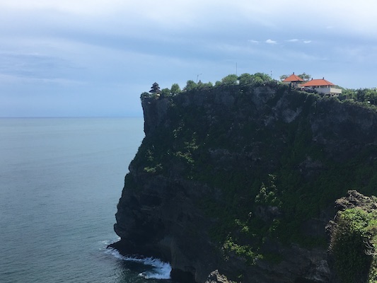 view of Uluwatu Temple from the distance