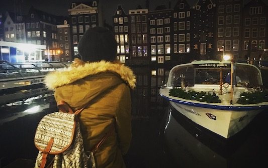 Io e i canali nel mio Viaggio a Amsterdam