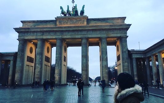 At the Brandendburg Gate in my Travel to Berlin