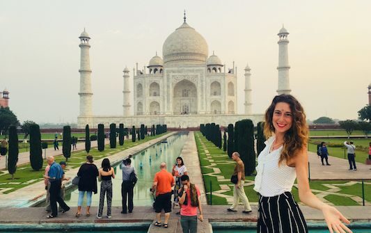 Photo with the Taj Mahal in my travel to India