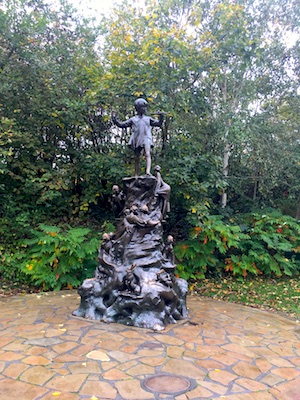 Statue of Peter Pan in Kensington Gardens in London