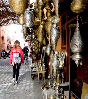 Walking around the Medina of Marrakech in my travel to Morocco