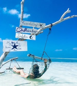 Relaxing on a hammock is one of the things to do on Dhiffushi Island