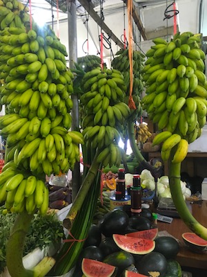 Bananas in the local market in Male