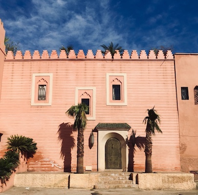 Pink walls of the medina of Marrakech