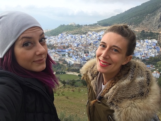 Us with the view of Chefchaouen