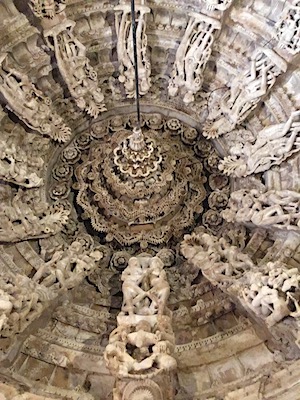 Carvings of a ceiling in Jain Temples of Jaisalmer