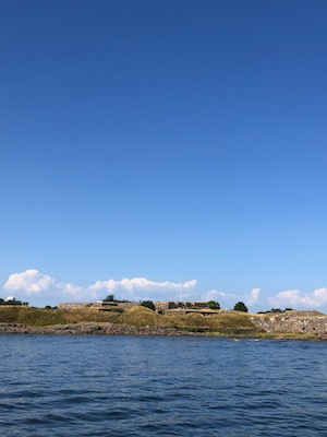 View of the island of Suomenlinna from the sea