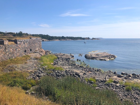 View of the cliffs of the fortress of Suomenlinna