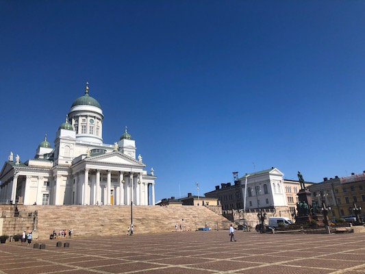 Senate Square in Helsinki with its Tuomiokirkko, the Lutheran Cathedral